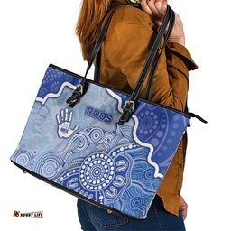 Roos Football Leather Tote Bag Aboriginal Dot Art Pattern DT05