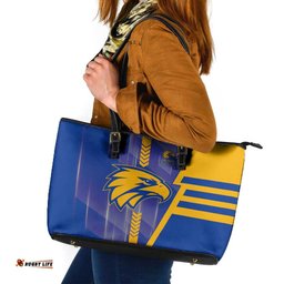 West Coast Eagles Leather Tote Bag Modern Geometric Sports Graphic Style TS04