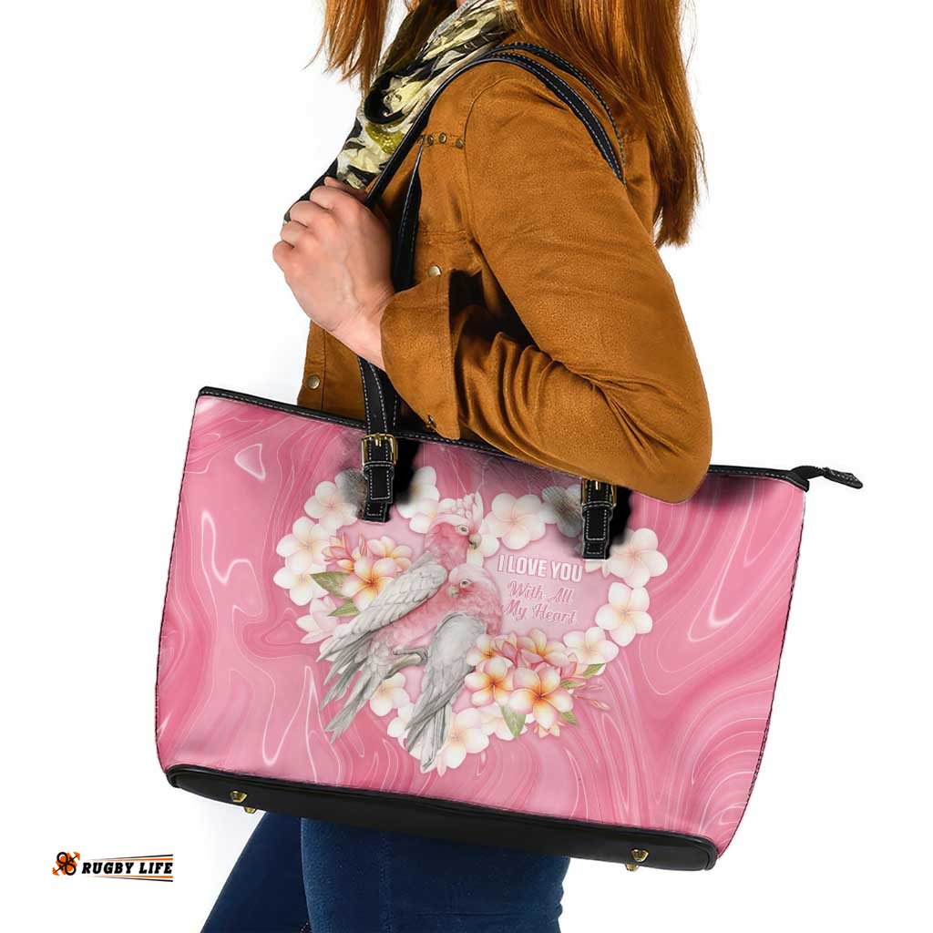 Pink Galah Australia Valentine's Day Leather Tote Bag I Love You With All My Heart LT14