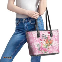 Sweet Pink Cockatoos Aussie Santa Leather Tote Bag Australia Christmas Vibes LT9
