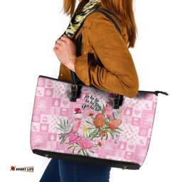 Sweet Pink Cockatoos Aussie Santa Leather Tote Bag Australia Christmas Vibes LT9