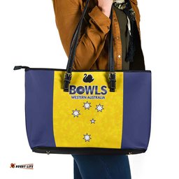 Western Australia Lawn Bowls Leather Tote Bag Aussie Minimalist Style LT9