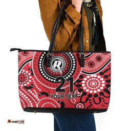 Renegades Cricket Custom Leather Tote Bag Australian Aboriginal LT9