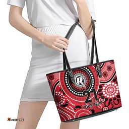 Renegades Cricket Custom Leather Tote Bag Australian Aboriginal LT9