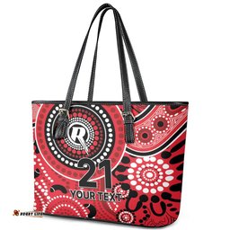 Renegades Cricket Custom Leather Tote Bag Australian Aboriginal LT9