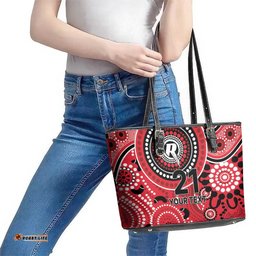 Renegades Cricket Custom Leather Tote Bag Australian Aboriginal LT9