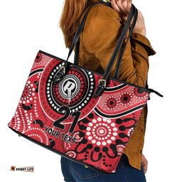 Renegades Cricket Custom Leather Tote Bag Australian Aboriginal LT9