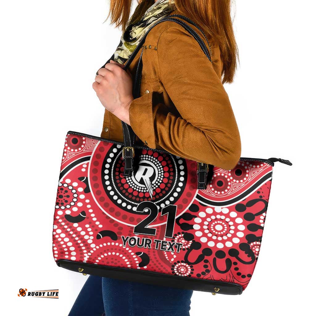 Renegades Cricket Custom Leather Tote Bag Australian Aboriginal LT9