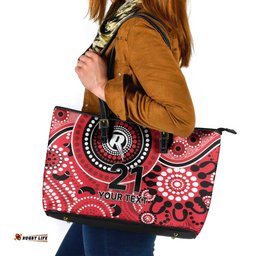 Renegades Cricket Custom Leather Tote Bag Australian Aboriginal LT9
