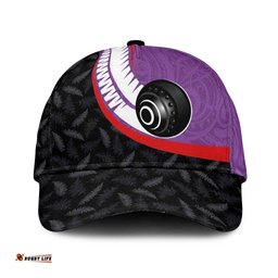 Aotearoa Lawn Bowls Classic Cap Maori and Silver Fern Sporty Style Purple Color LT03