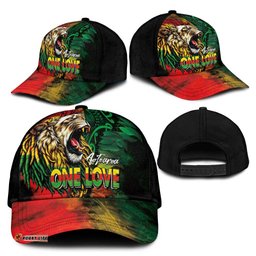 Aotearoa One Love Classic Cap Reggae Lion with Kakahu Huruhuru LT03