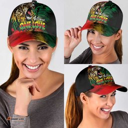 Aotearoa One Love Classic Cap Reggae Lion with Kakahu Huruhuru LT03