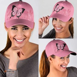 Australia Breast Cancer Awareness Classic Cap Pink Ribbon Butterfly Opal Pattern LT14