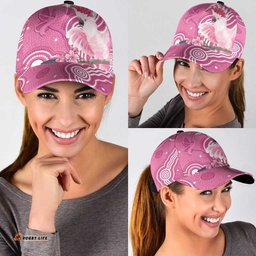 Australia Breast Cancer Awareness Classic Cap Pink Cockatoo Ribbon Aboriginal Art LT14