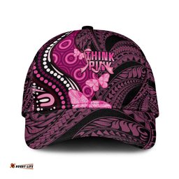 Think Pink Breast Cancer Awareness Australia Classic Cap Butterfly Aboriginal Mix Polynesian Pattern LT14