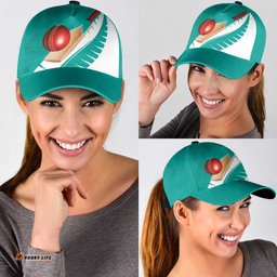 New Zealand Cricket Classic Cap Kiwi Birds Haka Dance Turquoise Fern Sporty Style LT03
