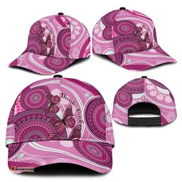 Australia Breast Cancer Classic Cap Indigenous Butterfly No One Fights Alone LT14