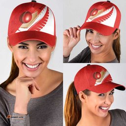 New Zealand Cricket Classic Cap Kiwi Birds Haka Dance Red Fern Sporty Style LT03
