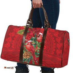 Aussie Red Cardinal Travel Bag Aboriginal Inspired Christmas LT9