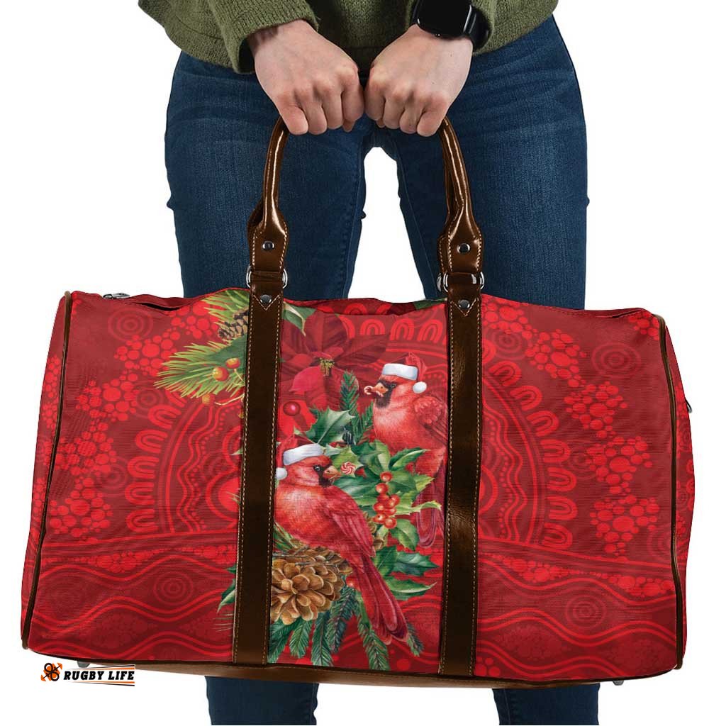 Aussie Red Cardinal Travel Bag Aboriginal Inspired Christmas LT9