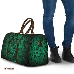 Aotearoa Maori Hei Tiki Travel Bag Kakariki Kowhaiwhai Puhoro Motif LT9