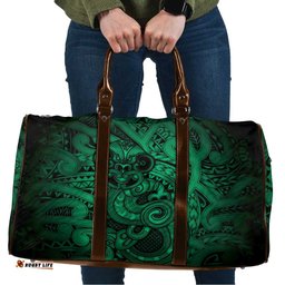 Aotearoa Maori Hei Tiki Travel Bag Kakariki Kowhaiwhai Puhoro Motif LT9