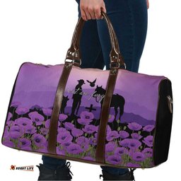 Australia ANZAC Animal Heroes Travel Bag Purple Poppies LT7
