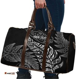 Aotearoa Personalized Lawn Bowls Maori Travel Bag New Zealand Black Tribal Silver Fern LT7