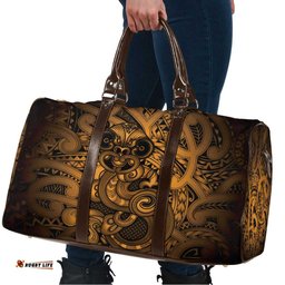 Aotearoa Maori Hei Tiki Travel Bag Koura Kowhaiwhai Puhoro Motif LT9