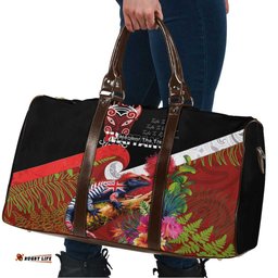 Aotearoa Toitu Te Tiriti Travel Bag Waitangi-Honour The Treaty NZ Tuatara and Plants LT03