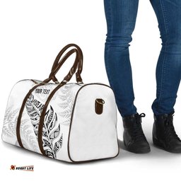 Aotearoa Personalized Lawn Bowls Maori Travel Bag New Zealand White Tribal Silver Fern LT7