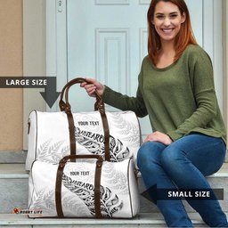 Aotearoa Personalized Lawn Bowls Maori Travel Bag New Zealand White Tribal Silver Fern LT7