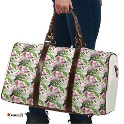 Aussie Pink Cockatoo Flowers Seamless Pattern Travel Bag LT9