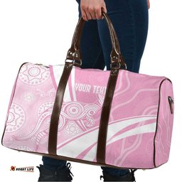 Australia Bowls Personalised Indigenous Pink Round Travel Bag LT7