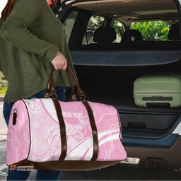 Australia Bowls Personalised Indigenous Pink Round Travel Bag LT7
