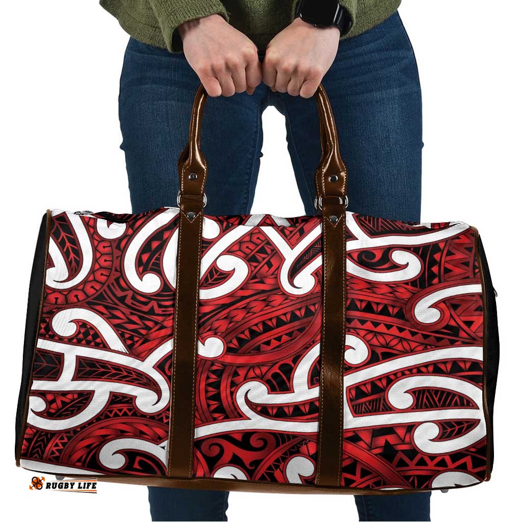 Aotearoa Maori Kowhaiwhai Travel Bag Whero Puhoro and Patiki LT9