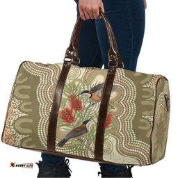 Australia Eastern Spinebill Travel Bag Aussie Honeyeater Bottlebrush Indigenous Art LT14