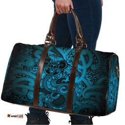 Aotearoa Maori Hei Tiki Travel Bag Kikorangi Kowhaiwhai Puhoro Motif LT9