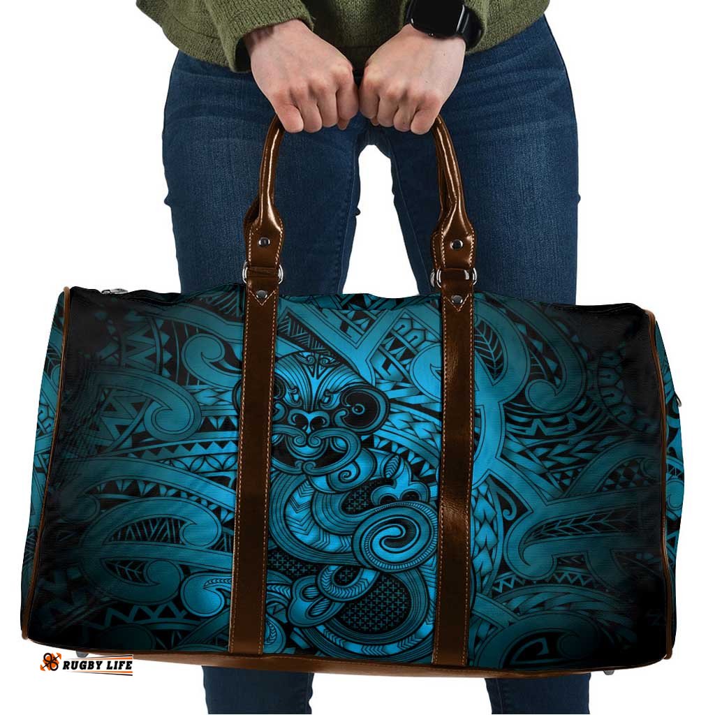 Aotearoa Maori Hei Tiki Travel Bag Kikorangi Kowhaiwhai Puhoro Motif LT9