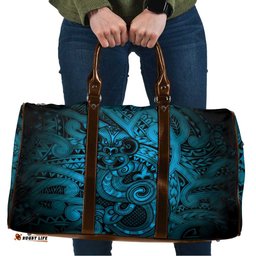Aotearoa Maori Hei Tiki Travel Bag Kikorangi Kowhaiwhai Puhoro Motif LT9
