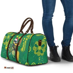 Aussie Honeyeaters Banksia Christmas Travel Bag Aboriginal Dots Painting Green Motif LT9