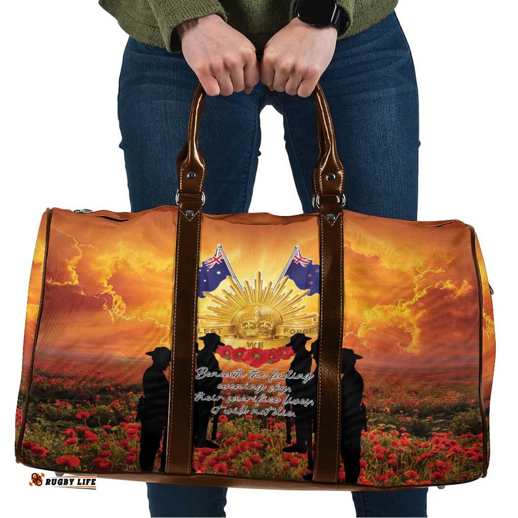 ANZAC Day Travel Bag Remembrance Tribute Soldiers And Poppy Field LT05