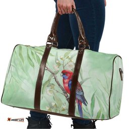 Australia Crimson Rosella Travel Bag Platycercus Elegans Eucalyptus Alba Watercolor LT14