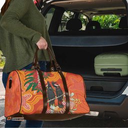 Australia Black Cockatoo Christmas Travel Bag Banksia Bottlebrush Aboriginal Art LT14