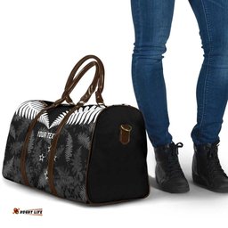 Custom New Zealand Silver Fern Football Travel Bag Go Aotearoa Grunge Black LT14