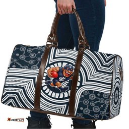 Carlton Football Club Travel Bag Indigenous Monochrome Dot Art Mascot Style TS04