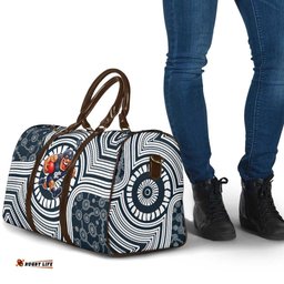 Carlton Football Club Travel Bag Indigenous Monochrome Dot Art Mascot Style TS04