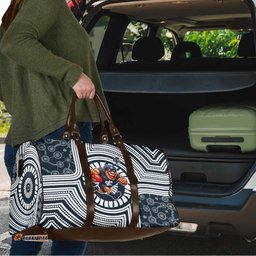 Carlton Football Club Travel Bag Indigenous Monochrome Dot Art Mascot Style TS04