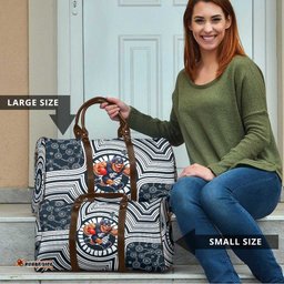 Carlton Football Club Travel Bag Indigenous Monochrome Dot Art Mascot Style TS04