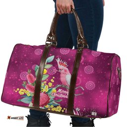 Australia Pink Cockatoo Christmas Travel Bag Aussie Native Flowers Merry Xmas - Pink LT14